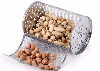 

Small Size Stainless Steel Oven Parts Grilled Cage Beans Peanut Coffee Roaster Drum For BBQ Rotisserie Ovenware Cooking Tool