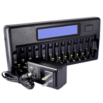 

Intelligent Battery Charger Lcd Display Speedy Smart Charger 12 Battery Slots For 1.2V Ni-Mh Ni-Cd Aaa Aa Batteries(Us Plug)