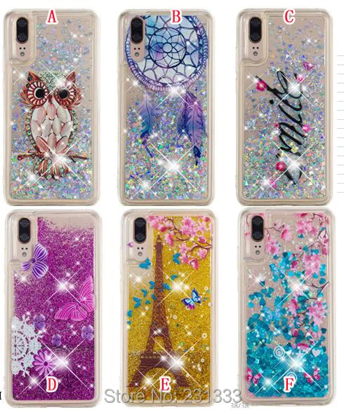 

C-ku For Samsung Galaxy A2 Core A10E A20E A80 A90 A60 M40 Owl Liquid Glitter Soft TPU Case Tower Flower Heart Cover Skin 1pcs
