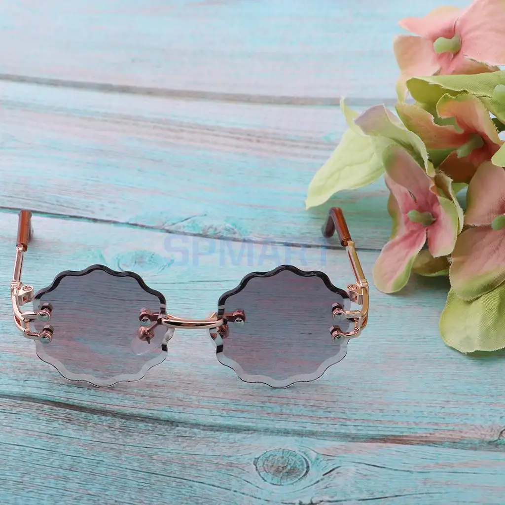 Stylish Metal Frame Glasses Eyewear Wave-shaped Sunglasses For Blythe 12inch Fashion Doll Outfits Dress-up Accessory