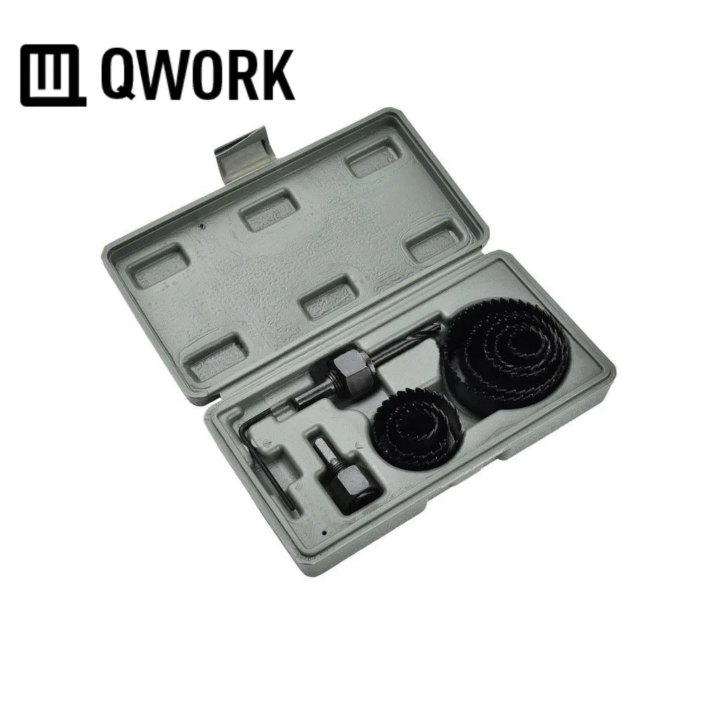 

QWORK 11 Piece Hole Saw Set 3/4" - 2 1/2" (19mm - 64mm) for Sheetrock, Drywall, Plaster, Wood, Plastic and Other Soft Material