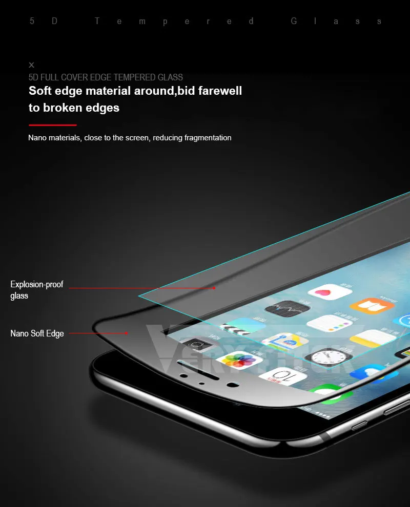 Glass on the For iPhone 7 Screen Protector Curved Edge Full Cover Protective Tempered Glass For iPhone 6 X 10 6s 7 8 Plus Film (8)