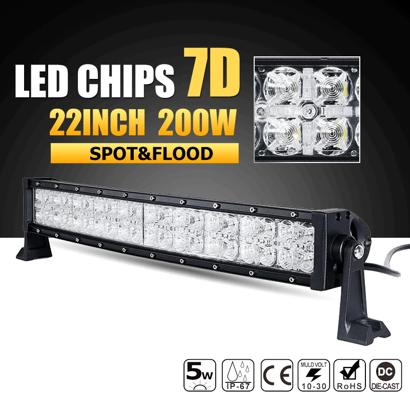 Oslamp 7D Curved 22inch 200W LED Light Bar Combo Beam Led Work Light Driving Lamp 12v 24v ATV Truck SUV 4x4 4WD Offroad Led Bar Oslamp 7D Curved 22inch 200W LED Light Bar Combo Beam Led Work Light Driving Lamp 12v 24v ATV Truck SUV 4x4 4WD Offroad Led Bar