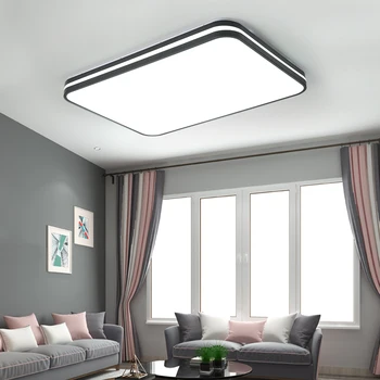 

New Arrival Rectangle Modern led Ceiling Lights For Living Room Bedroom Home Deco Black and White Square Ceiling Lamp Fixtures