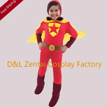 

Free Shipping DHL Halloween Full Body Red Word Girl Superhero Costume Spandex Child Costume KC1717