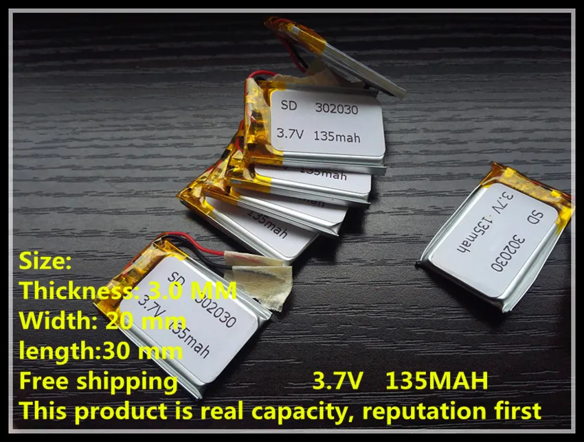 

3.7V lithium polymer battery 302030 032030 MP3 recorder 135MAH Universal Domestic Bluetooth