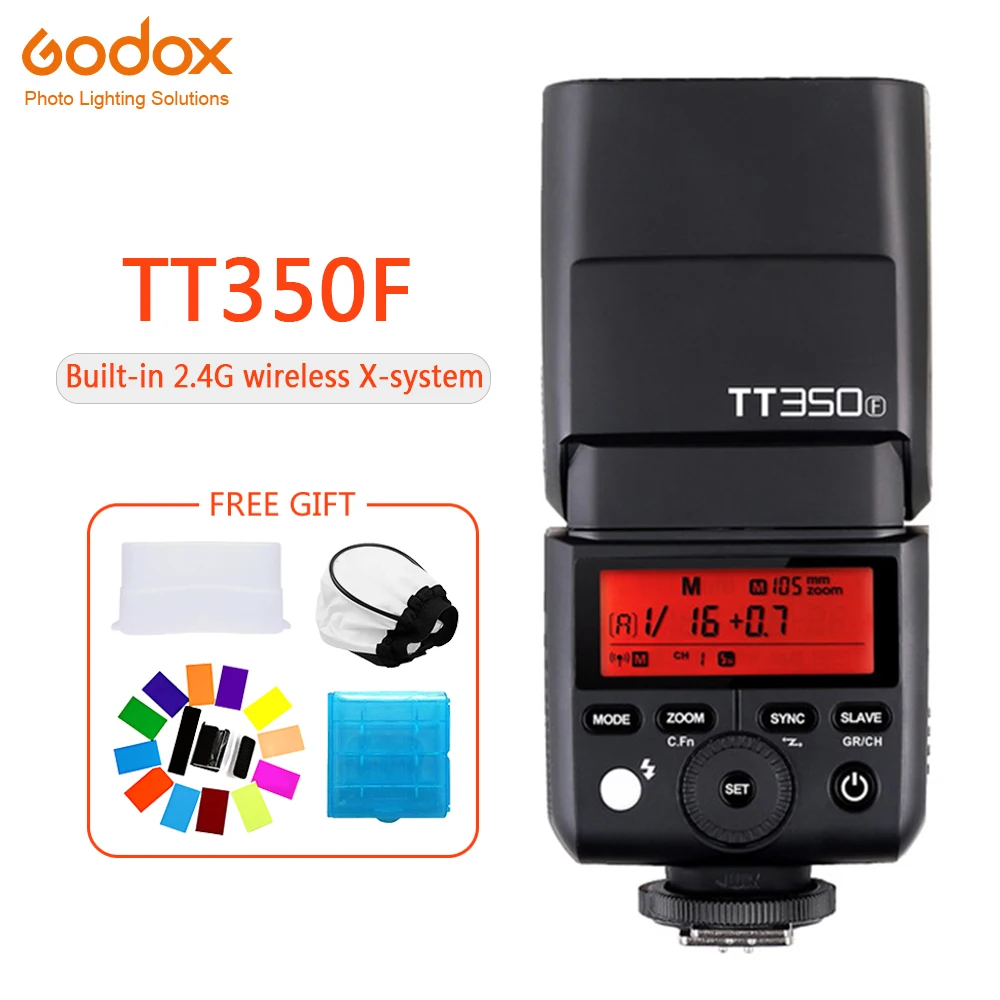 

Godox Mini TT350 TT350F Speedlite flash TTL HSS 1/8000s 2.4G Wireless Camera photography for Fujifilm X-Pro2/X-T20 /X-T1/X-T2