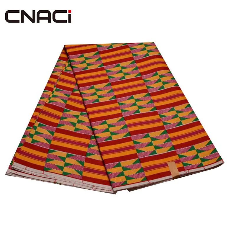 

CNACI New Tissu Africain Wax Ghana Kente Cloth Ankara Fabric African Real Wax Print Polyester Kente Fabric Nigeria Wax 6 Yards