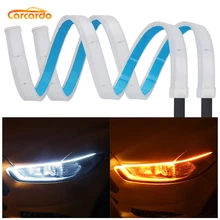 Carcardo на очень тонком каблуке дневные ходовые огни Светодиодные ленты дневные ходовые огни светильник автомобильный сигнал поворота направляющая рейка для головной светильник сборки led DRL светодиодные ленты
