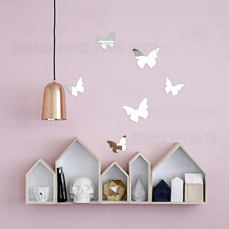 

Mirror Wall Stickers Sticker Walls Room Bedroom House Kitchen Decoration Decorations Butterfly Butterflies Wedding Girl R205