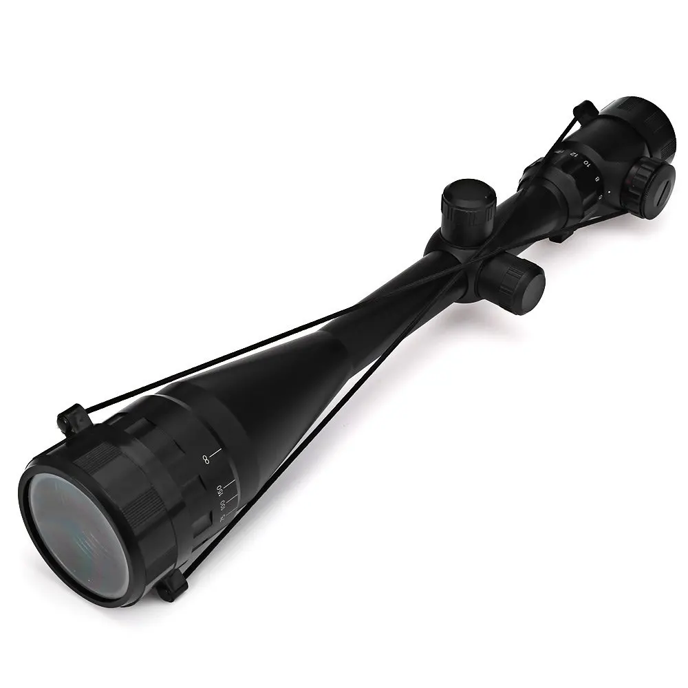 

New 20mm rail 6-24X50 Adjustable Hunting Green Red Dot Illuminated Tactical Riflescope Reticle Optical Sight Scope for Shotgun