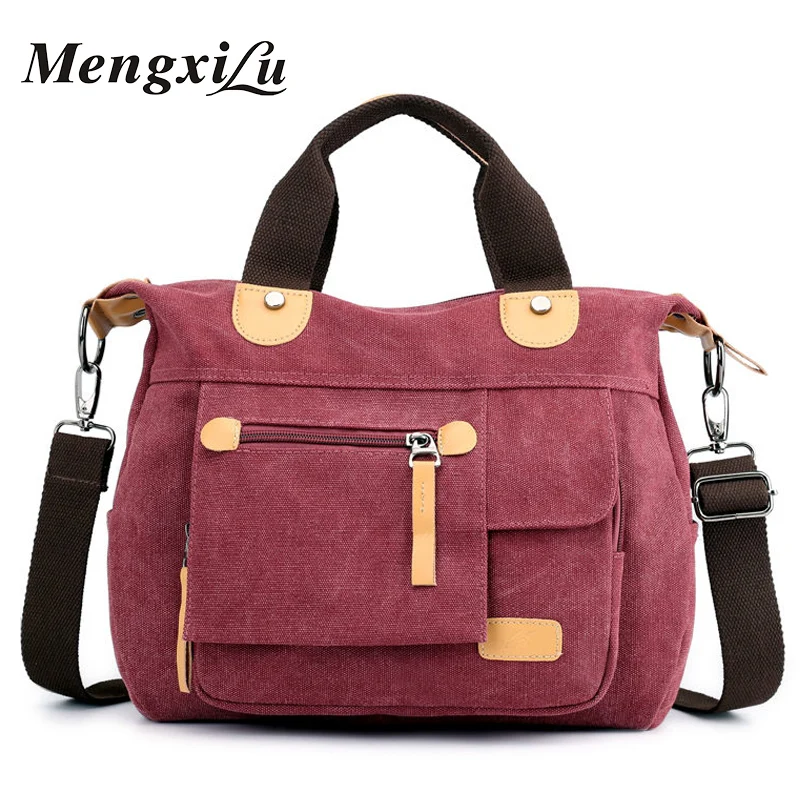 

MengXiLu Brand Large Capacity Korean Special Female Shoulder Bags Casual Women Canvas Bag Handbag New Winter Women Handbags