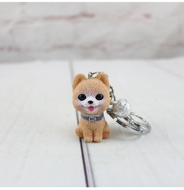 50 шт./партия мультяшный мини-брелок для собак милые животные брелок питомец Тедди брелок для ключей Хаски кольцо для ключей Хироми Шиба ину корги брелки