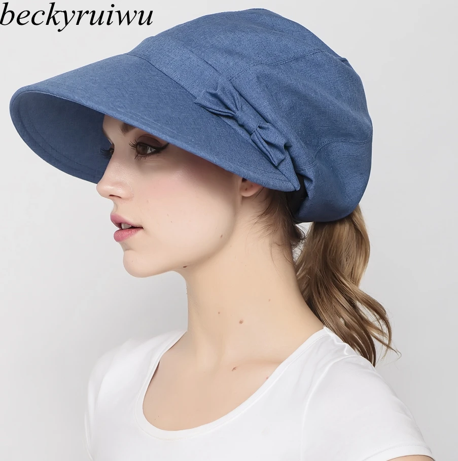 Wholesale Women Summer Sun Hats Outdoors Bike Riding Peaked Caps Ladies