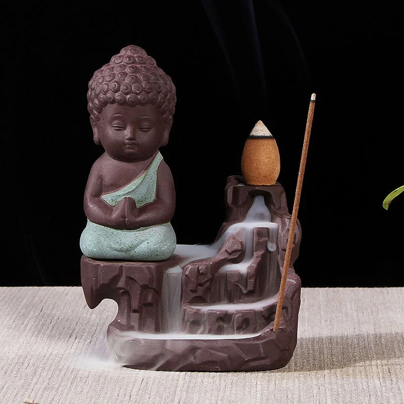 Горелка Творческий дом Декор маленький монах Маленький Будда курильница с обратным потоком Ладан горелки Применение в домашних условиях teaho Применение