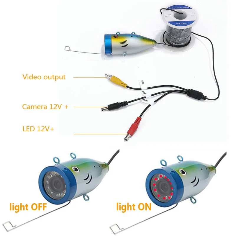 10 "дюймов цветной монитор 50 м HD 1000tvl подводная рыбалка комплект видеокамер 12 шт инфракрасная лампа огни