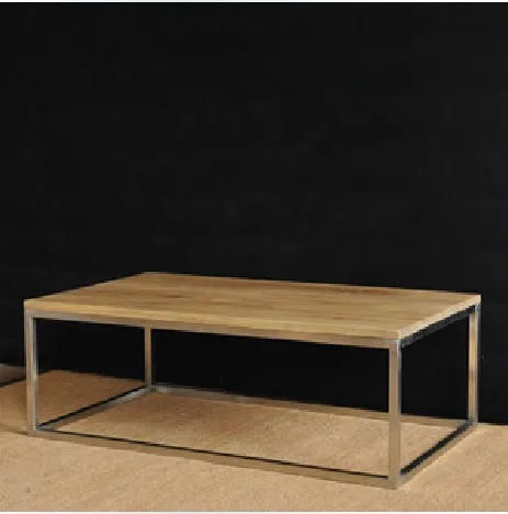 European Retro Stainless Steel Wood Coffee Table Mine European Retro Stainless Steel Wood Coffee Table Mine Clic Furniture