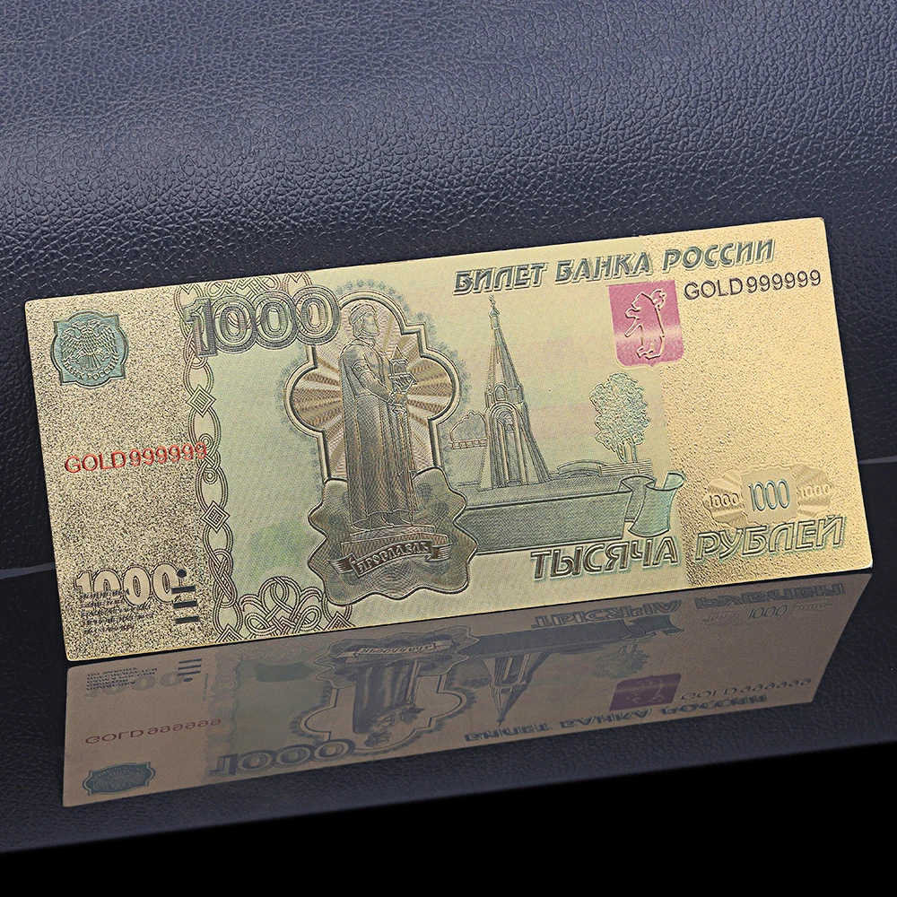 Золотые банкноты VNFURU 1000 рубля Кремль здание сада 24K золото 999999 монета Золотая