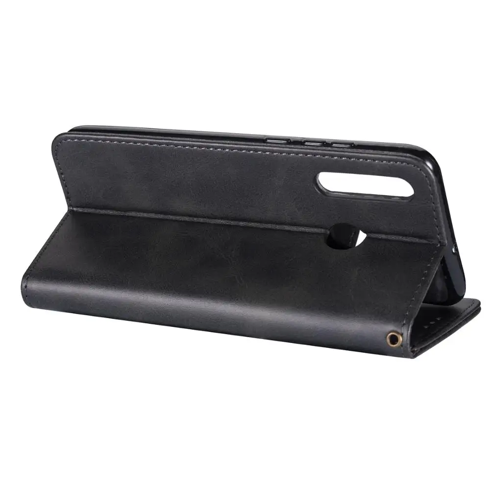  Cow PU Leather Zipper Flip Case For Samsung Galaxy A20E A40 Cover 3 Card Slots Stand Wrist Strap