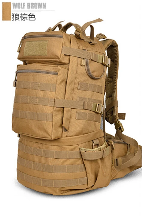 50л большой вместительный военный армейский тактический рюкзак, мужской рюкзак для путешествий, водонепроницаемый камуфляжный рюкзак для похода, mochila militar - Цвет: Хаки