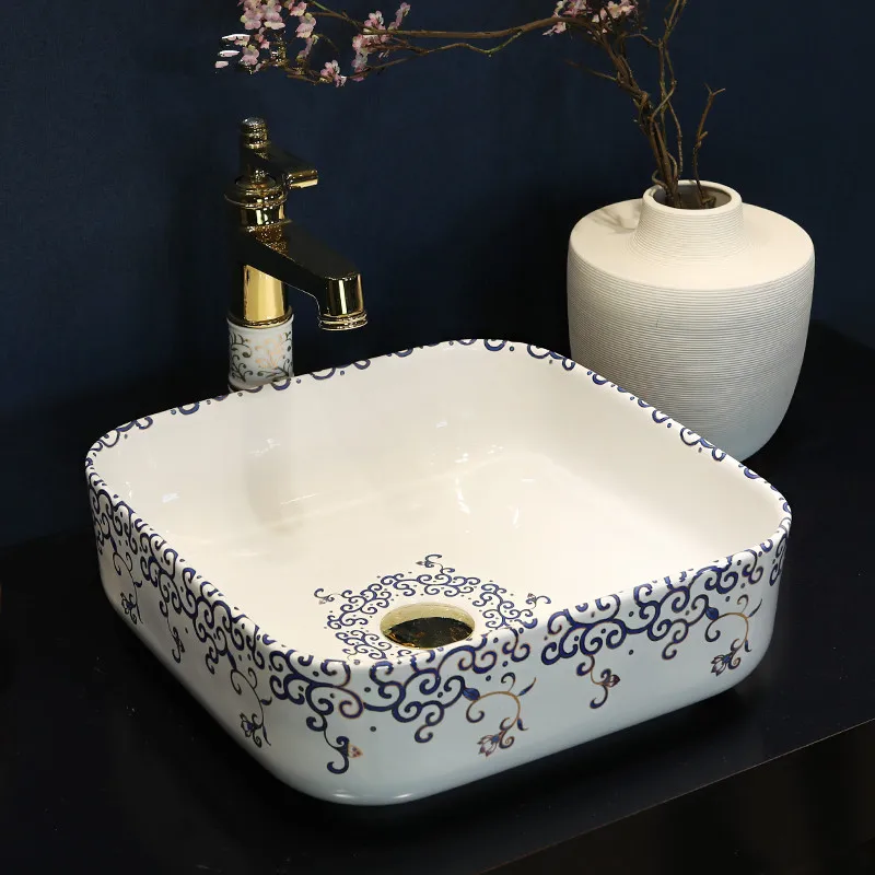 Europe style China Handmade Lavabo Washbasin Artistic Bathroom Sink round bowl sink   (7)