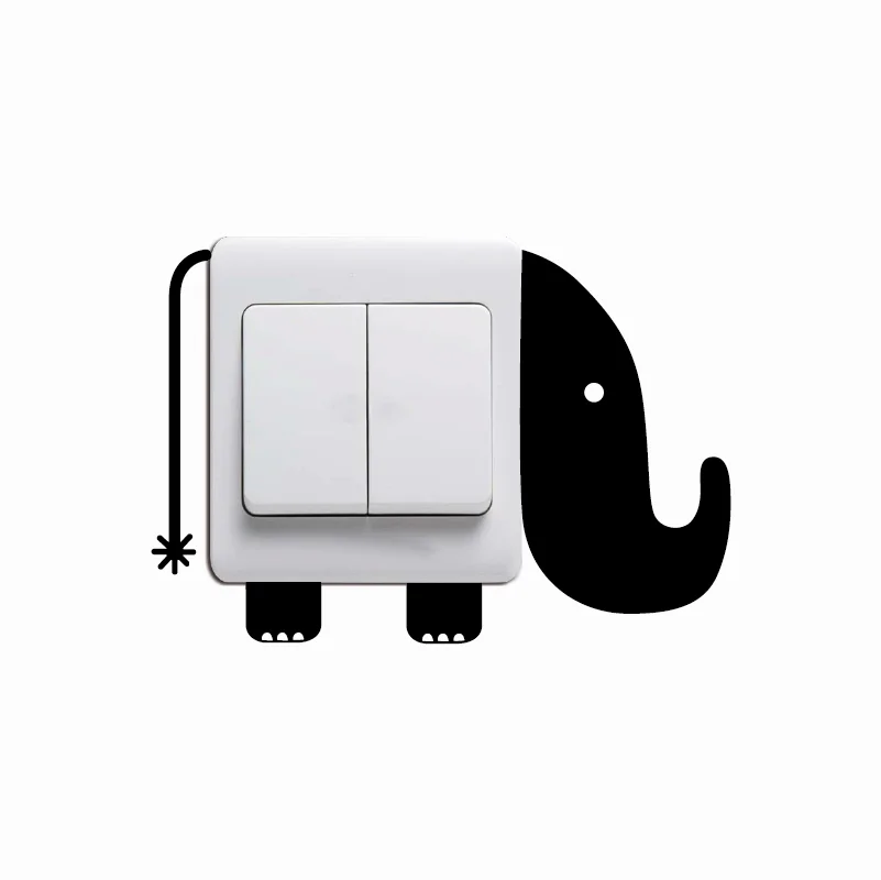 

IE-26 Creative Elephant Light Switch Sticker Cartoon Animal Vinyl Wall Stickers for Kids Room Home Wallpaper