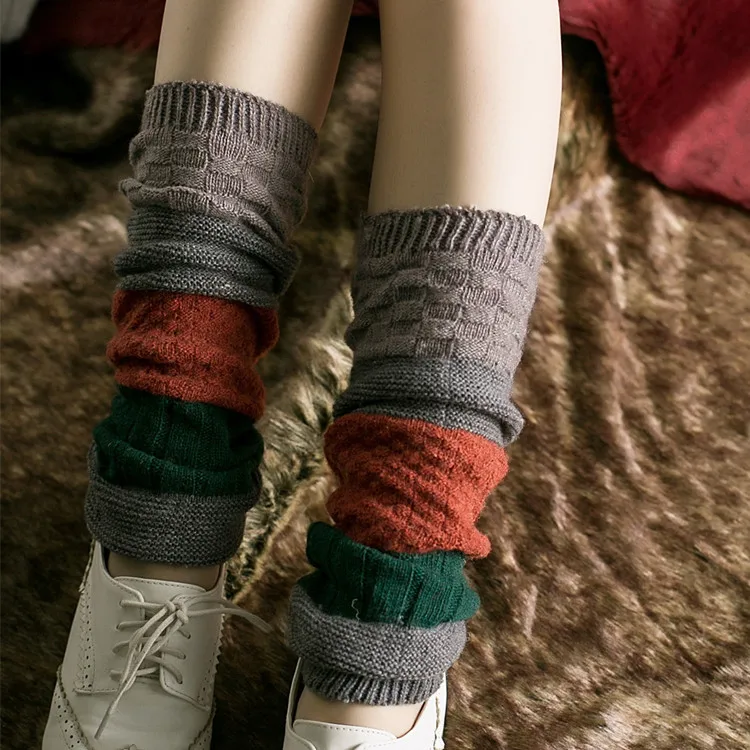 Женские новые осенние и зимние толстые ноги согревающие корейские сложенные носки с шерстью ноги Bootscover Feminina Inverno