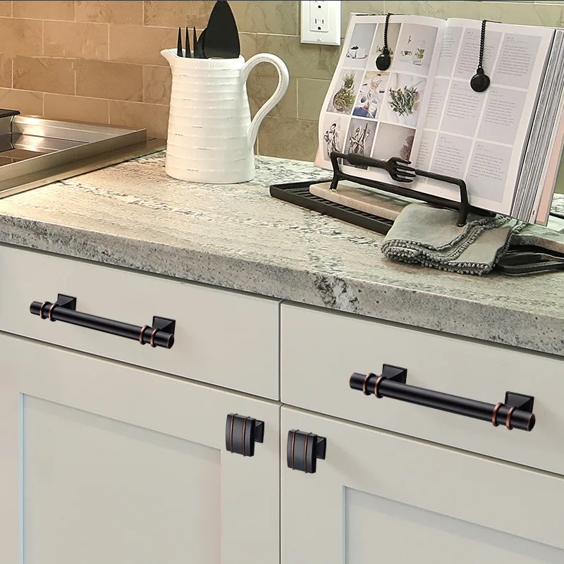 

Black Modern Zinc Alloy Handles for Furniture Cabinet Handles Drawer Knobs and Handles