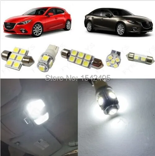 8x белые светодиодные фонари комплект интерьера для 2014 & Up Mazda 3 Mazda3 MT1W|led light interior|light