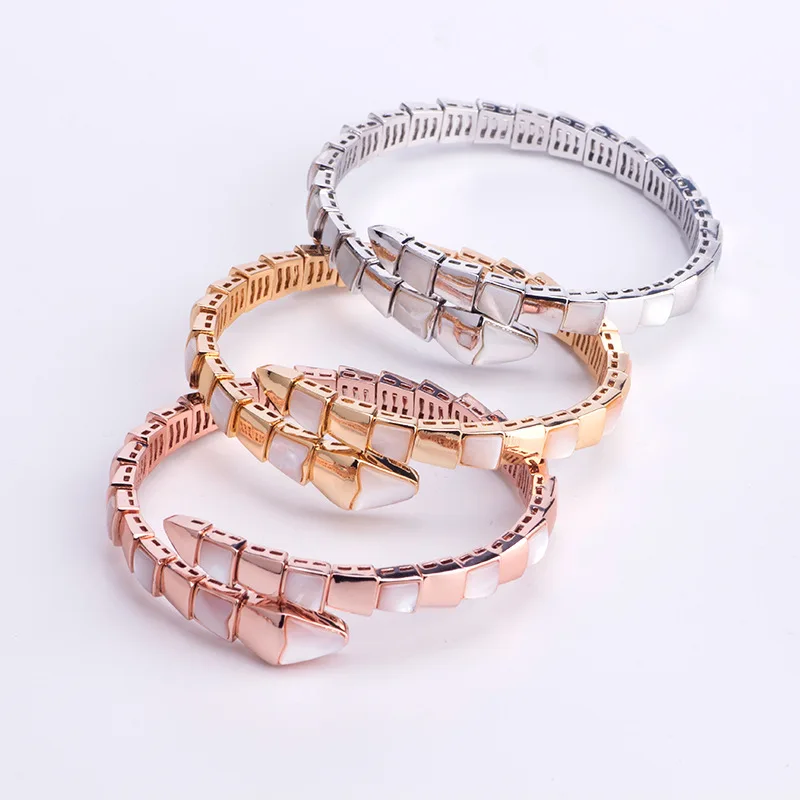 

new luxury brand 925 STERLING SILVER Natural mother of pearl ELASTIC cuff bangle bracelets Party jewelry for women