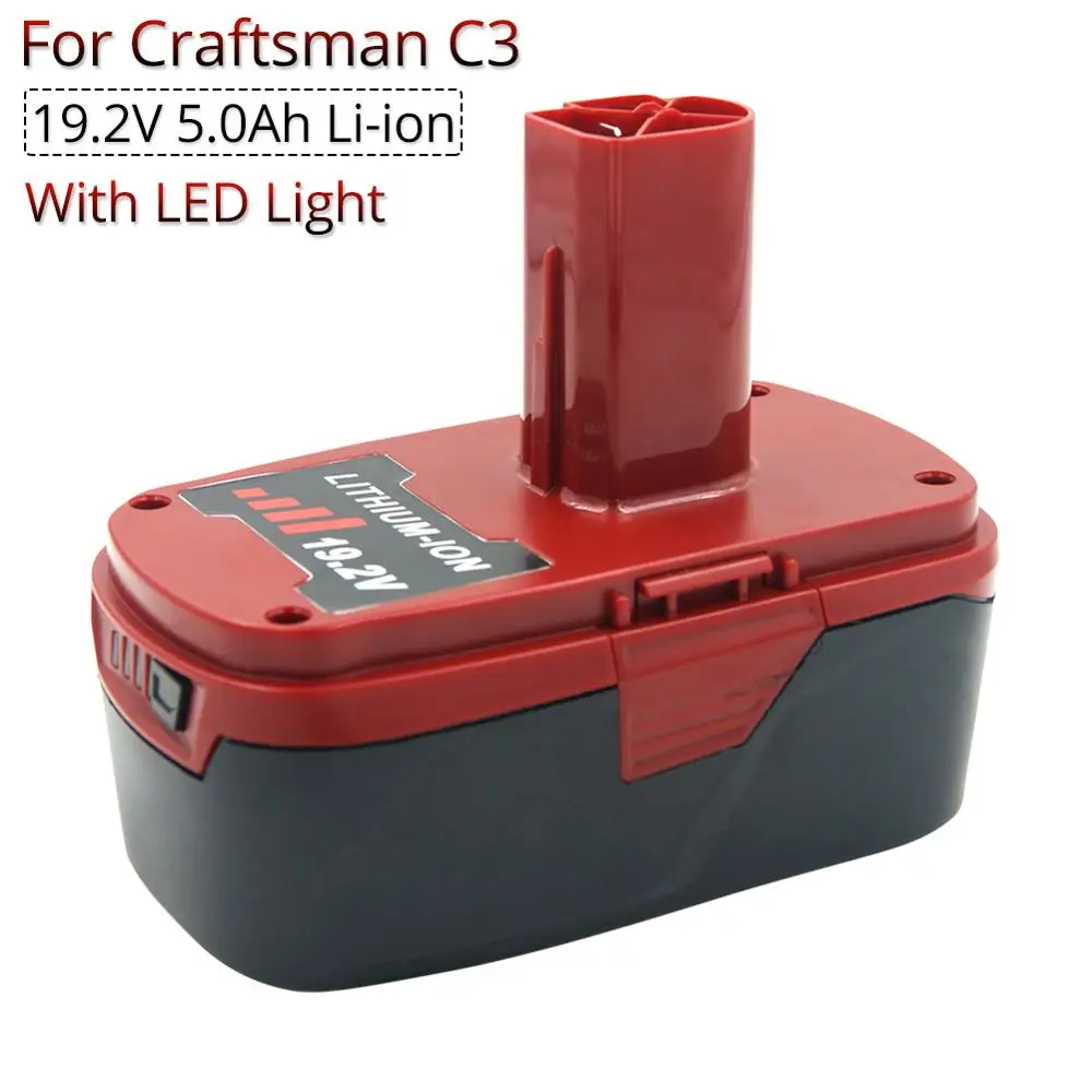 

Power Tools Replacement Batteries 19.2V 5000mAh Li-ion for Craftsman Rechargeable Battery 130279003 315.115410 11570 11580 17338