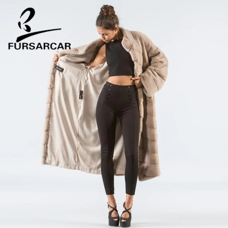 Новое поступление пальто FURSARCAR из натурального меха норки Женская длинная