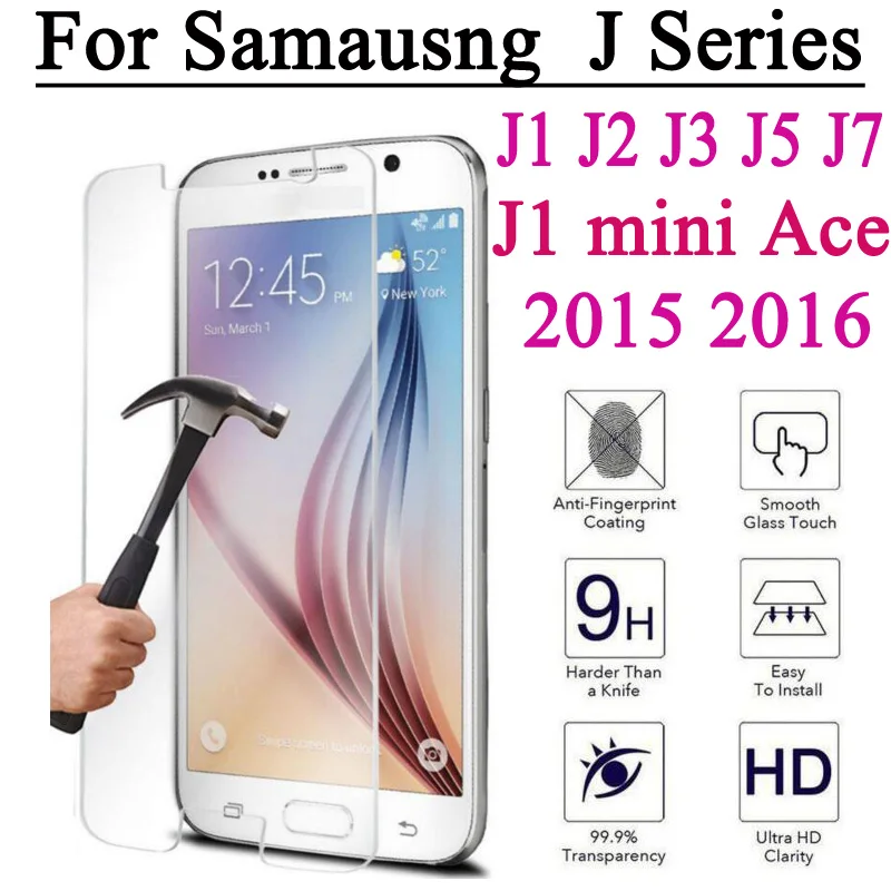 

Screen Protector Tempered Glass Film For Samsung Galaxy J1 mini 2016 J2 J3 J7 2015 A3 A5 J5 Prime G530 Toughened Explosion Proof
