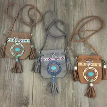 Nuevo diseño de Lujo de largo Bohemio Collar de Algodón Borlas colgantes con símbolos de paz