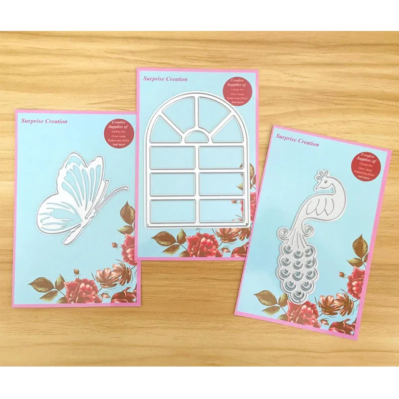 

3-Set Combination dies Butterfly Window & Peacock Cardmaking & Scrapbooking