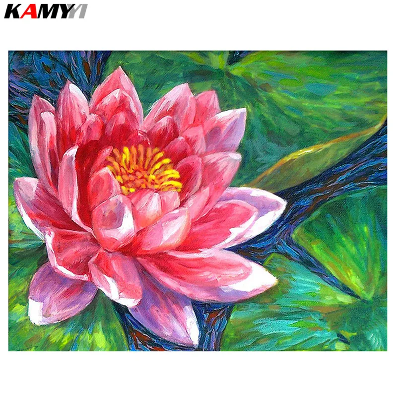 

5D DIY Diamond Painting"Flowers"Picture of Rhinestones,Diamond Embroidery Lotus Full Square Crystal Cross Stitch Mosaic XY1