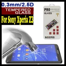 50 шт. 0,3 мм 2.5D абсолютная новинка! Премиум закаленное Стекло Экран протектор для Sony Xperia Z3 D6653 D6603 с розничной посылка