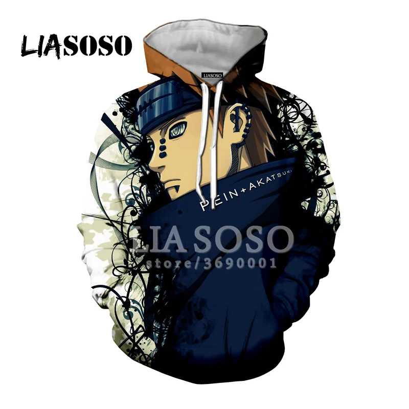 

LIASOSO 3D Print Women Men Japan Anime Naruto Pain Akatsuki Hooded Hoodies Sweatshirts Pullover Harajuku Casual Tops X2316