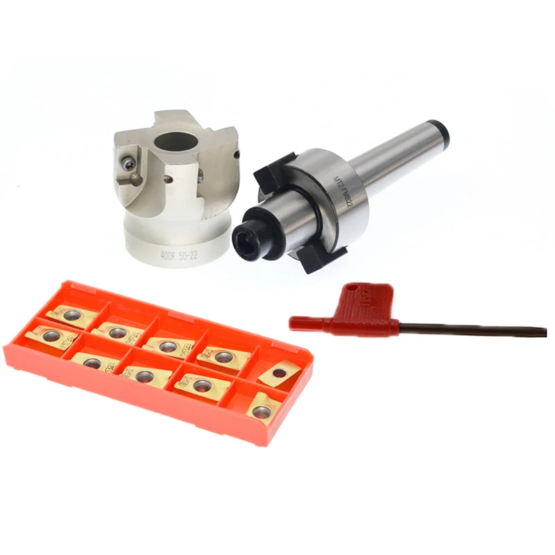 

MT2 FMB22 M10 MT3 FMB22 M12 MT4 FMB22 M16+BAP400R 50 22 Face Milling CNC Cutter + 10pcs APMT1604 Inserts For Power Tool
