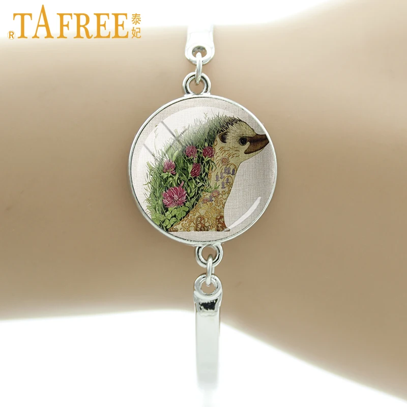 

TAFREE Variety Hedgehog Bracelets sweet lovely style bracelet for Handmade men women Fashion round Glass cabochon jewelry A761
