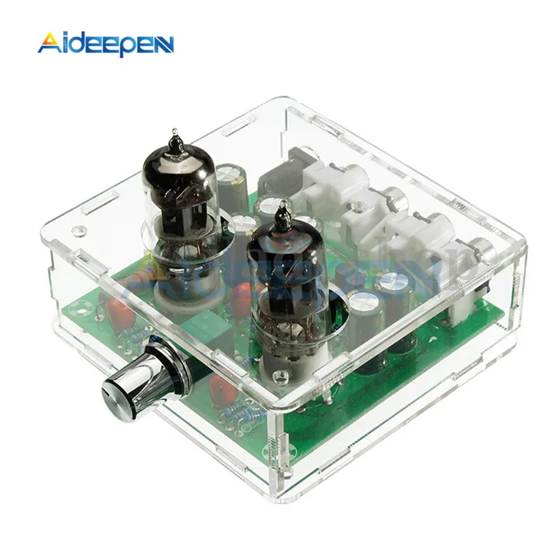 AC 12 В 0.8A 6J2 ламповый усилитель DIY Kit AMP Предварительный усилитель плата наушников буферный модуль стерео потенциометр с 6J2 чехол