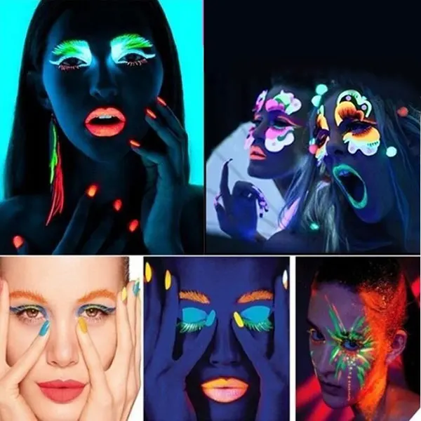 6 Colors Body Art Paint Neon Fluorescent Party Festival Halloween Cosplay  Makeup Kids Face Paint UV Glow Painting Beauty Tools