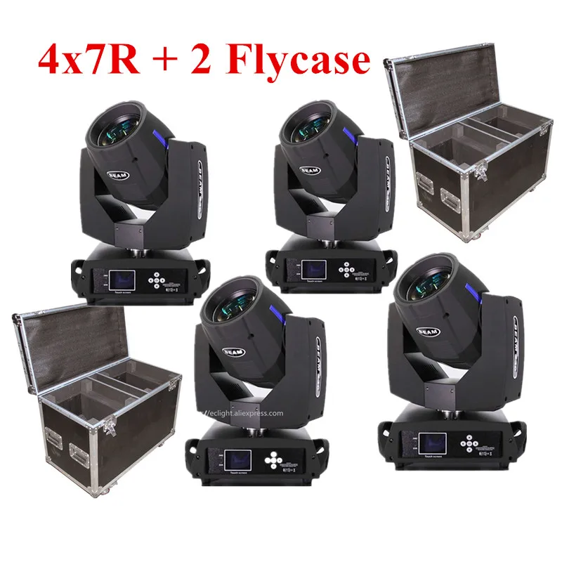 

4pcs+2 flycase Touch Screen Beam 230 Moving head DJ Club Party professional stage light 16 facet prism Shappy beam 7R Lighting