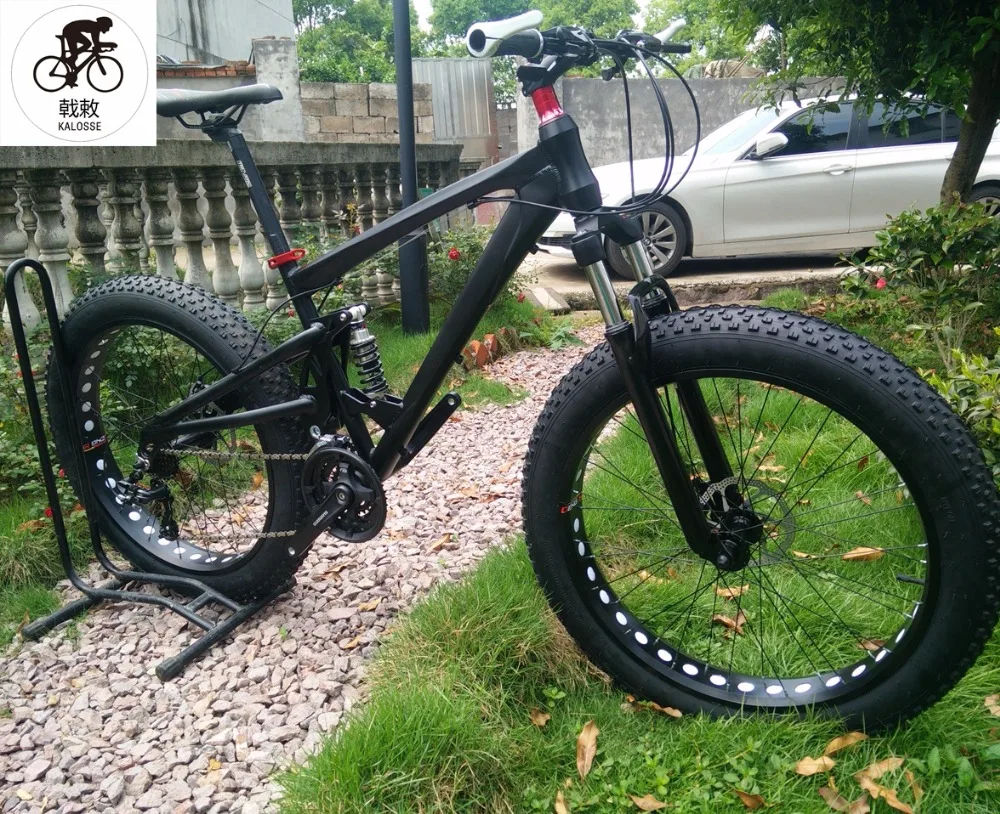 Best Kalosse Beach bikes  26*4.0  tires   bicycle Soft-tail  frame   24/27/30 speed   tyre dirt bike, 26 inch Snow bikes 0