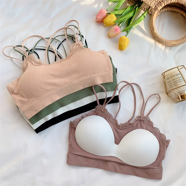 TERMEZY Bra Wire Free Bras For Women Thin Cotton Lace Bralette Seamless Thin Underwear Sexy Lingerie Soft Bras For Women (1)