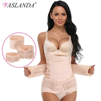 

VASLANDA 3 in 1 Postpartum Recovery Body Shaper Belly Girdle Waist Trainer Pelvis Belt Postnatal Shapewear Slimming Underwear