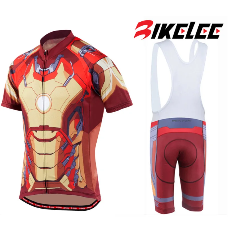 BIKELEE Equipacion Ciclismo 2017 летний велосипедный костюм Железный человек Джерси нагрудник