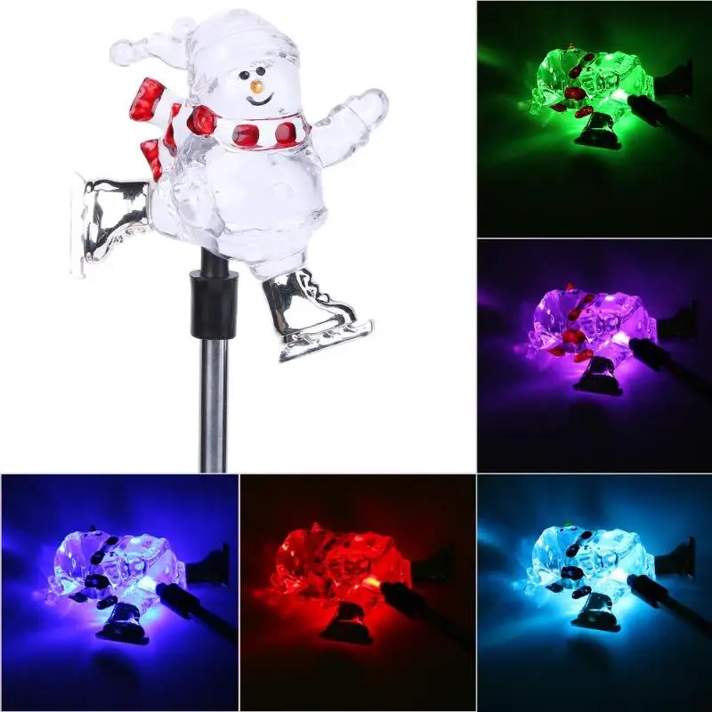 

Christmas Gifts Snowman Solar LED Light Decor Lamp Outdoor Lighting Simulation Lantern Ornament Yard Path Plug Landscape Lamps