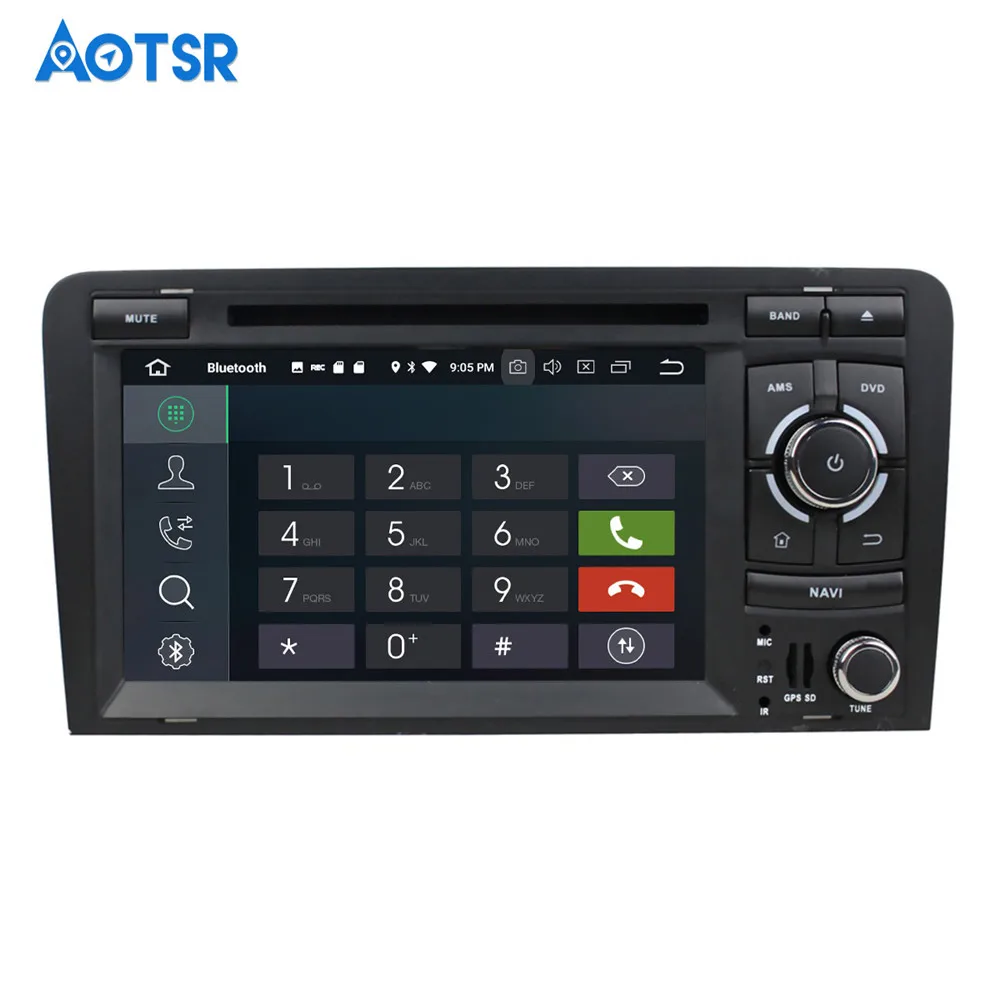 Cheap 2 DIN Car Multimedia Android 8.0 For Audi A3 S3 2003 2004 2005 2006 2007 2008 2009-2013 4+32gb Radio GPS Navi IPS Screen stereo 12