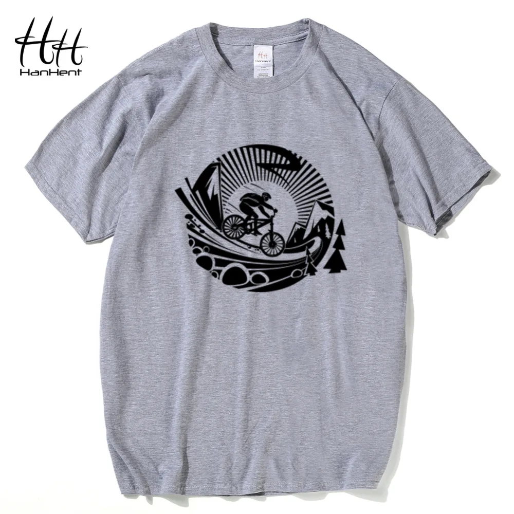 

HanHent Screen printing Sportsman t shirt men cotton casual tops t-shirt summer Gray tshirt summer 2019 oversized t shirt